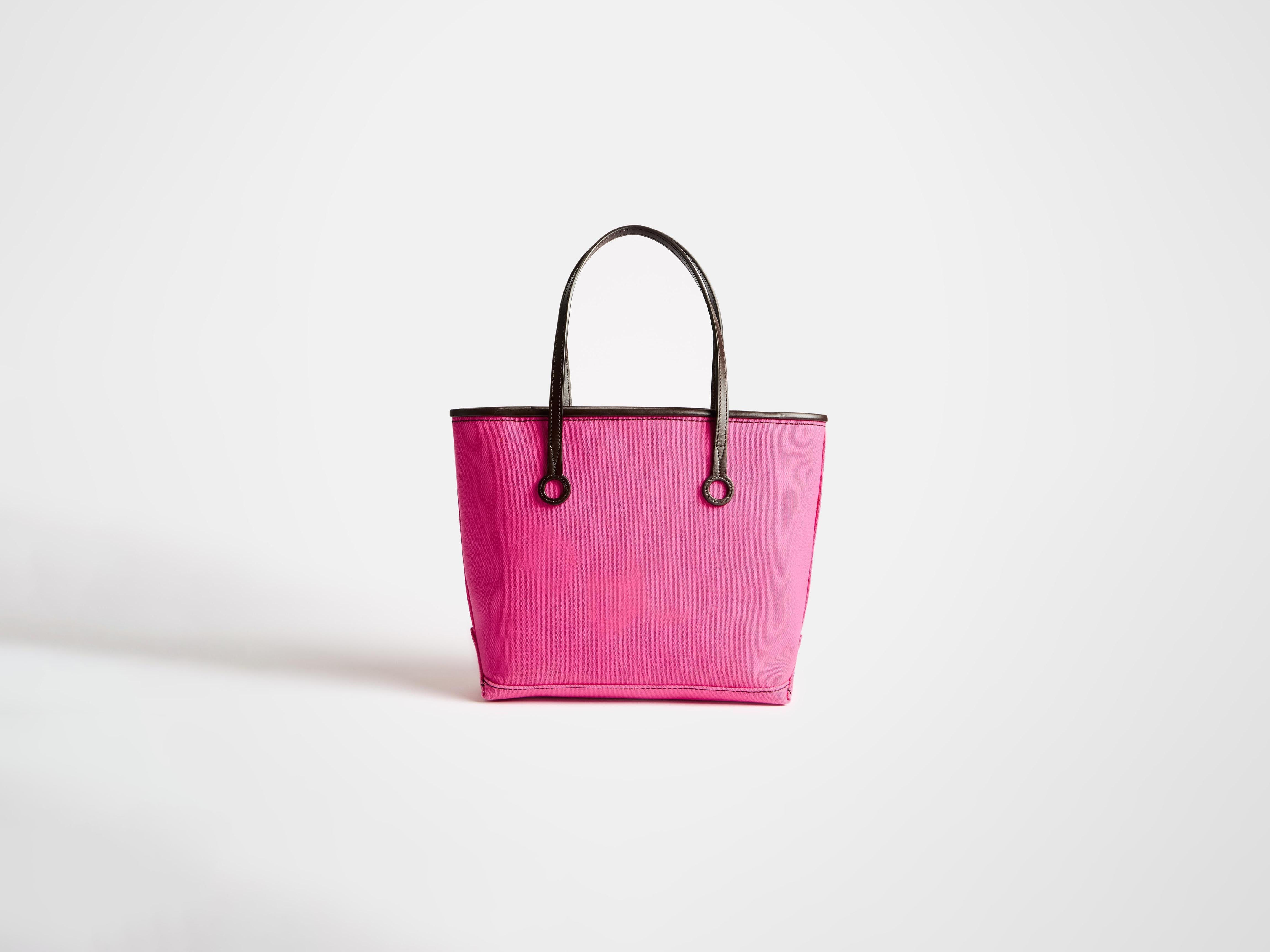 SMALL ANCHOR CANVAS TOTE IN PINK - 5