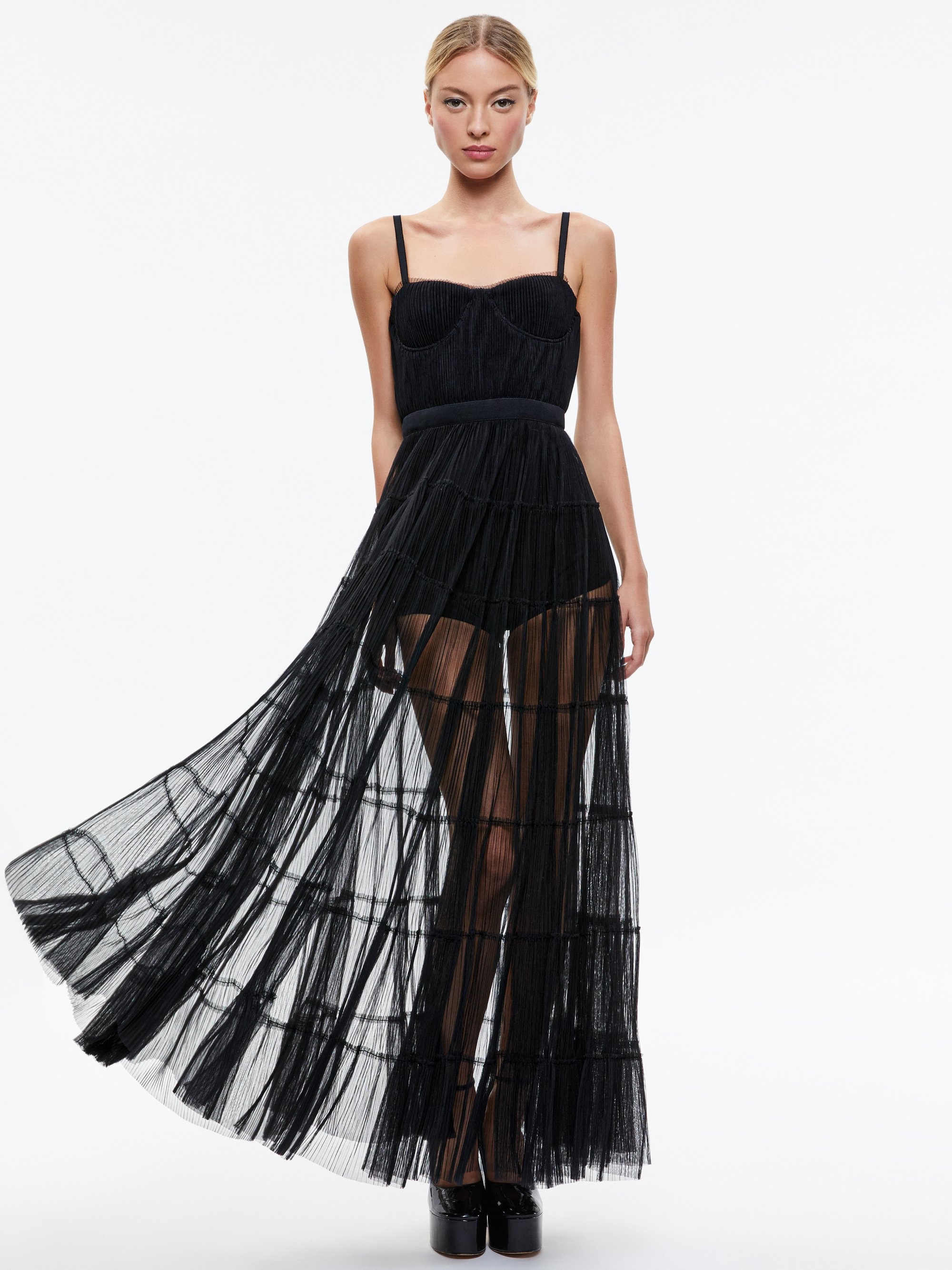 DEENA PLEATED MAXI DRESS WITH HOT PANT - 2