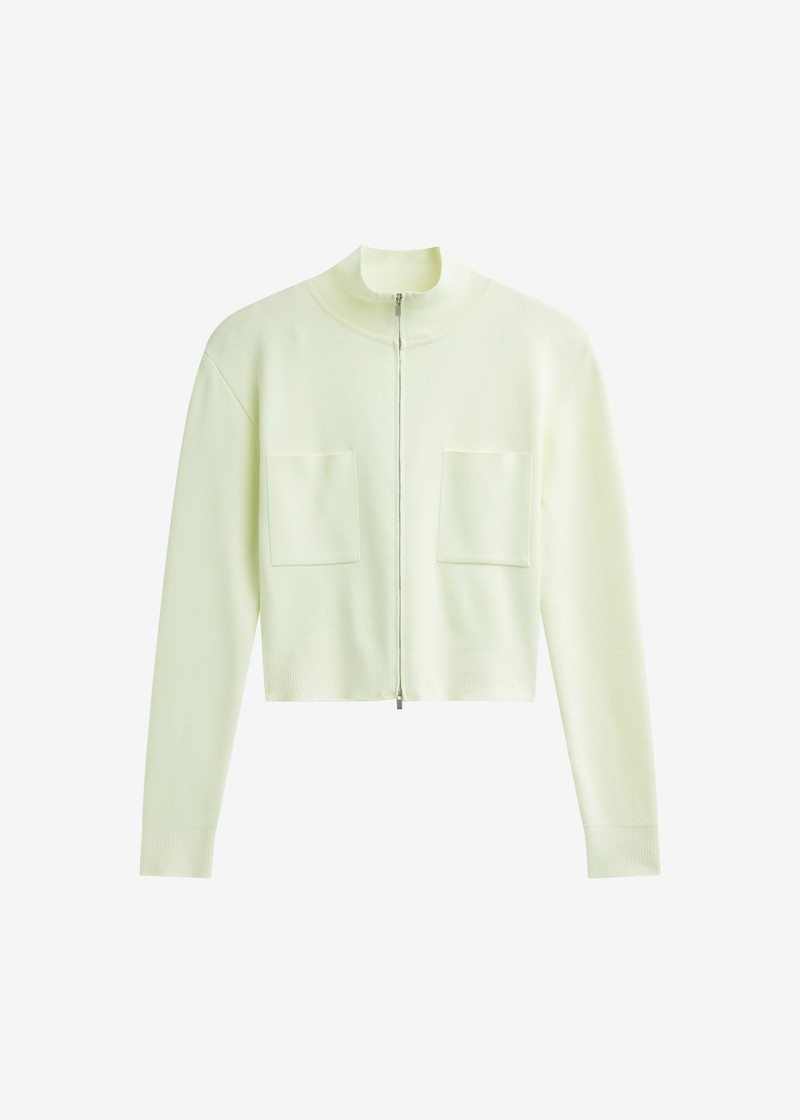 Juilly Knit Zip Cardigan - Pale Yellow 1