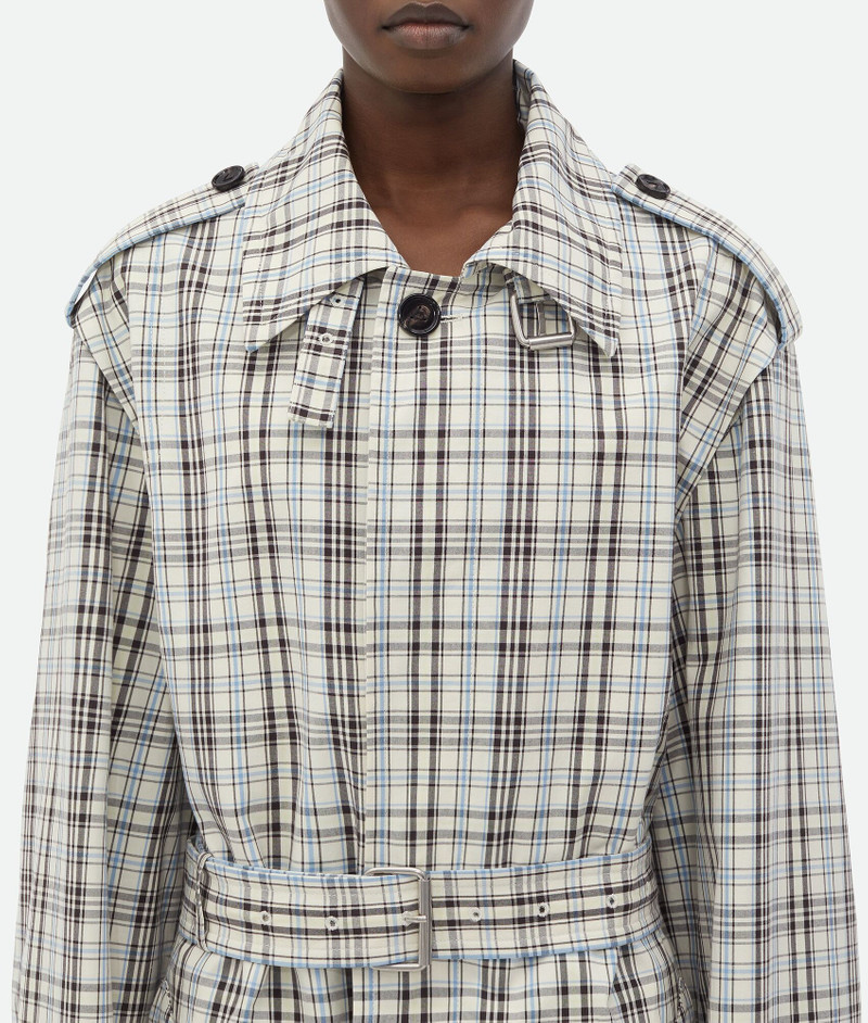 Checked Cotton Trench Coat 5