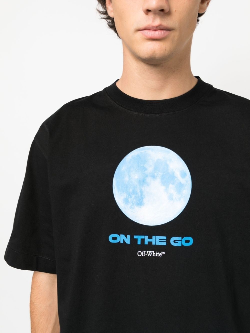 moon-print cotton T-shirt - 5