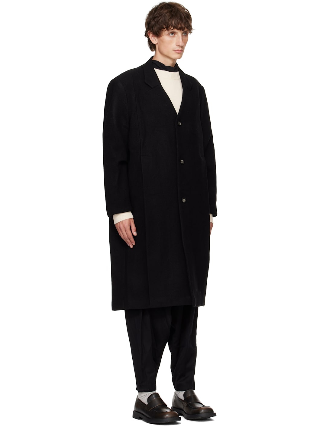 Black Pleated Coat - 2