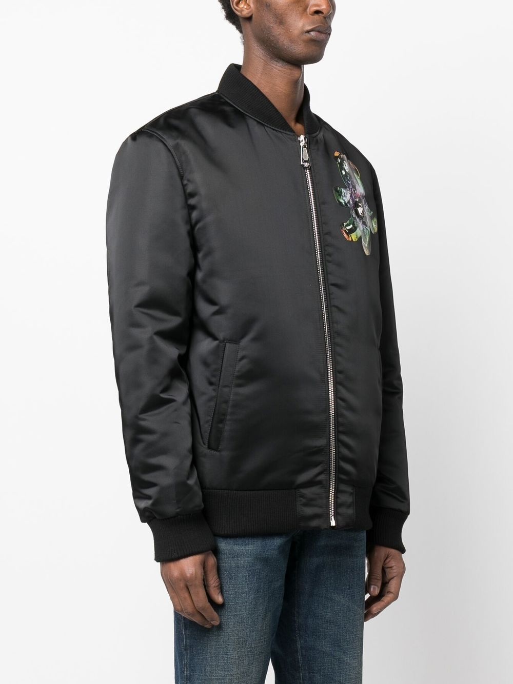 teddy bear-print bomber jacket - 3