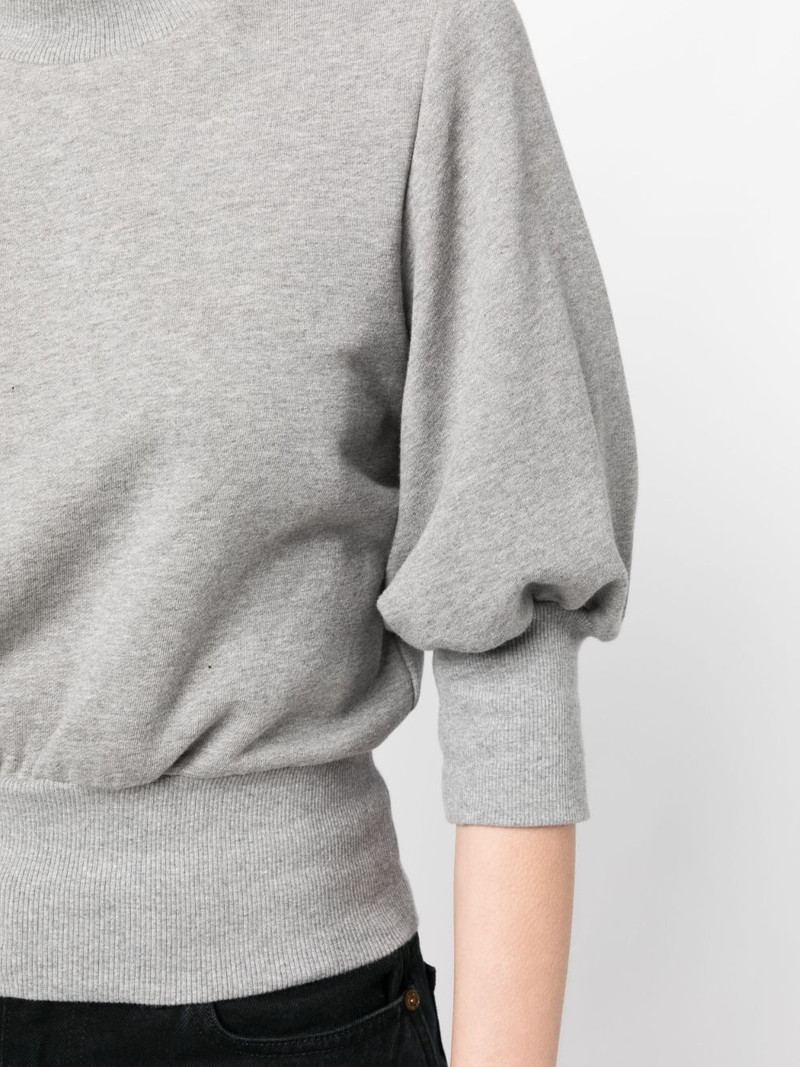 mélange-effect puff-sleeve top 5