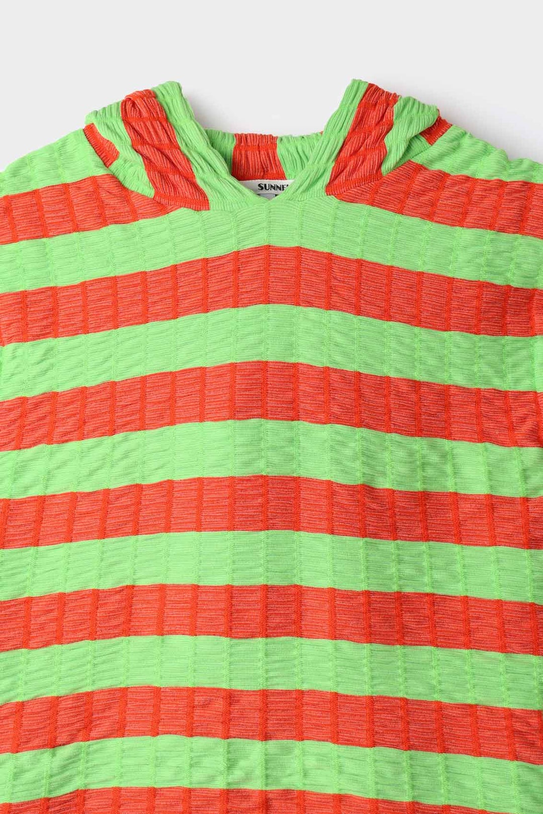 TANK HOODIE / orange & green stripes - 4