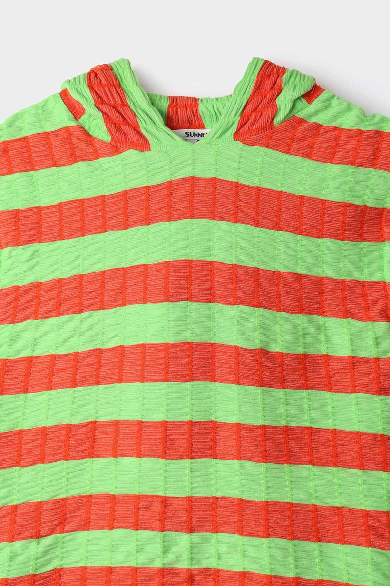 TANK HOODIE / orange & green stripes 4