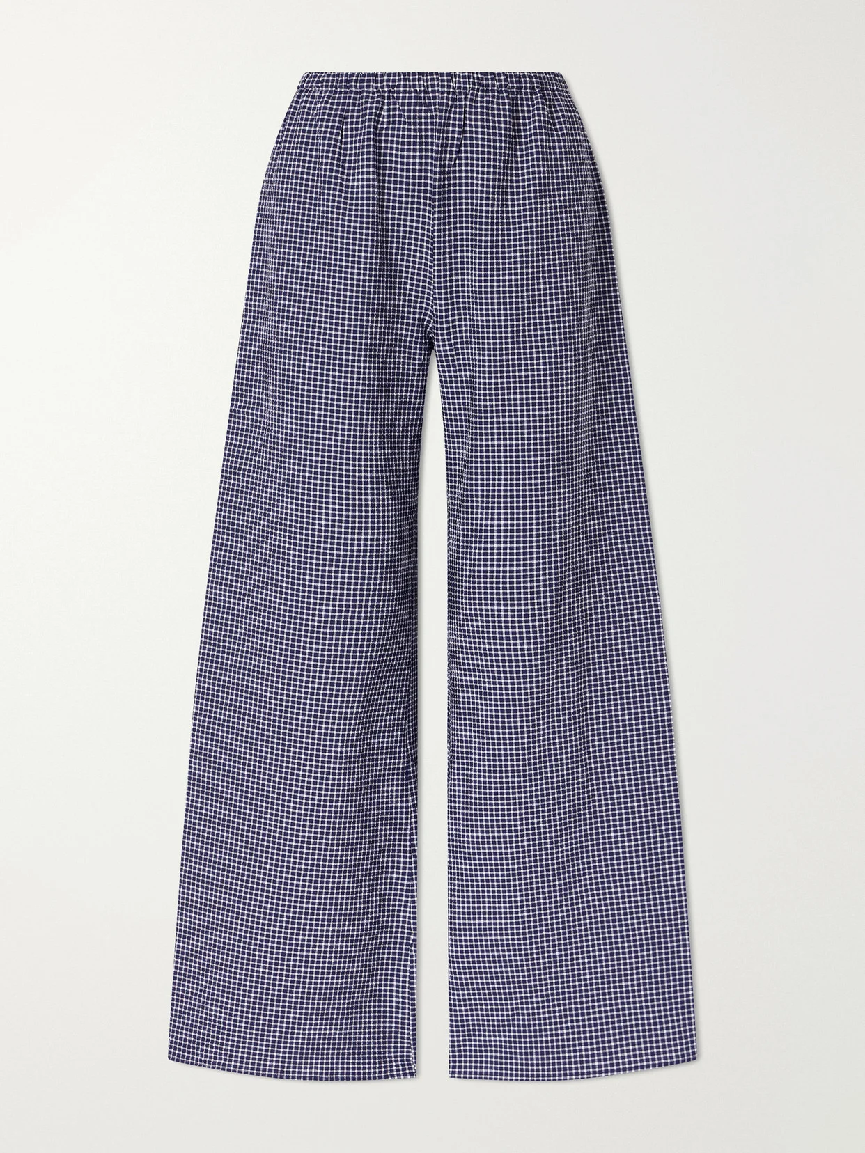 Freya Checked Cotton-blend Wide-leg Pants - 1