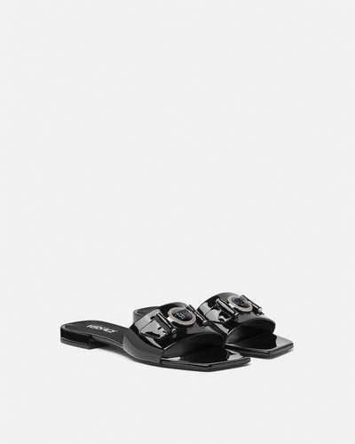 VERSACE Medusa Buckle Leather Flat Sandals outlook