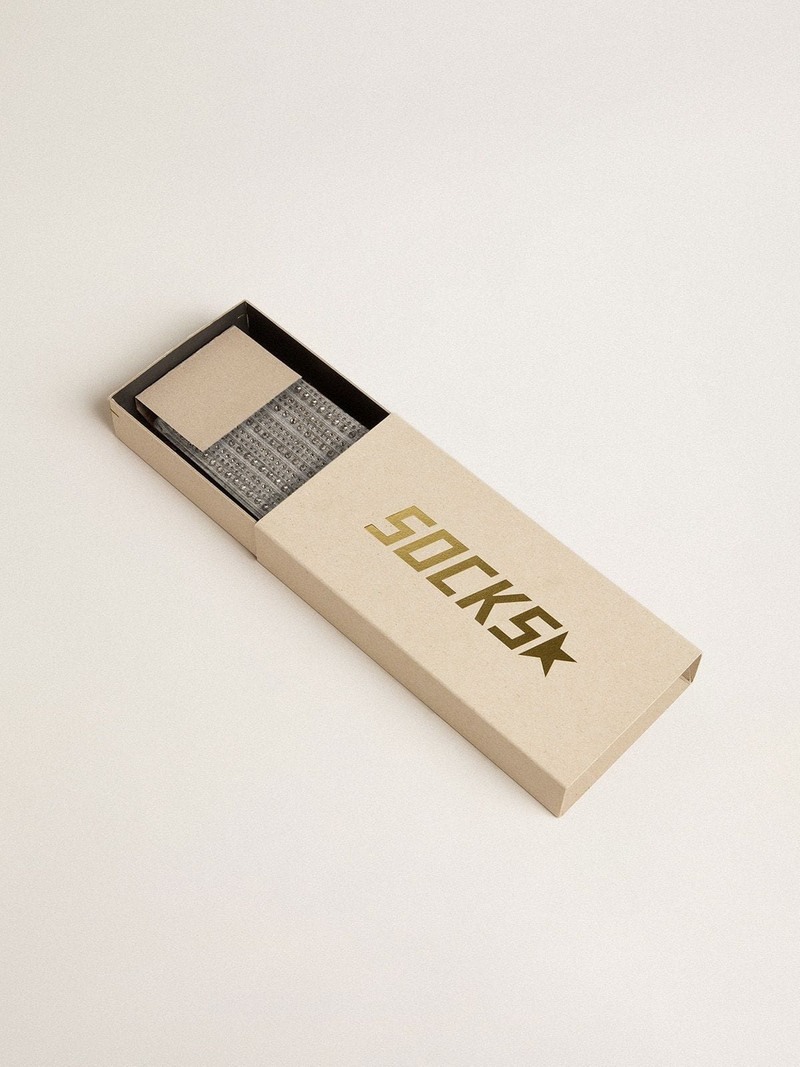 Golden Goose Gray socks with crystals on the leg outlook