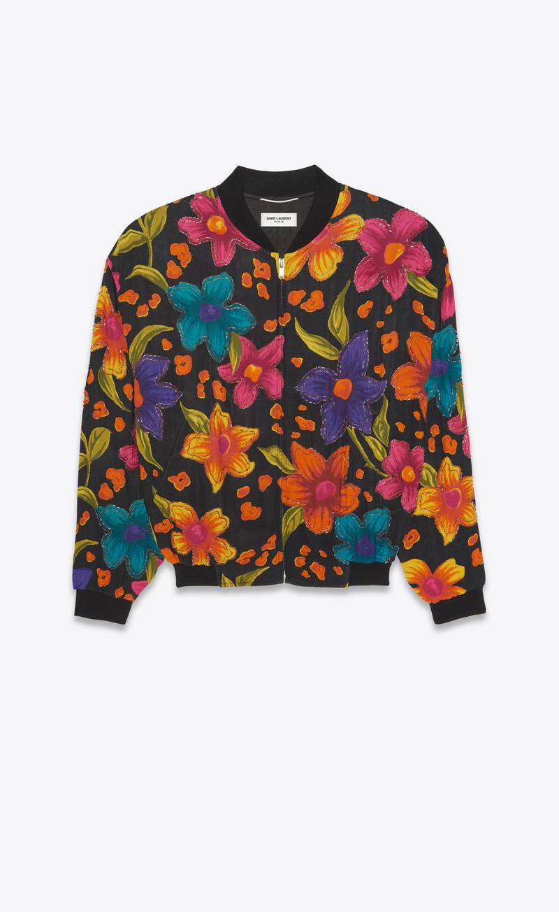 teddy jacket in floral crepe 1