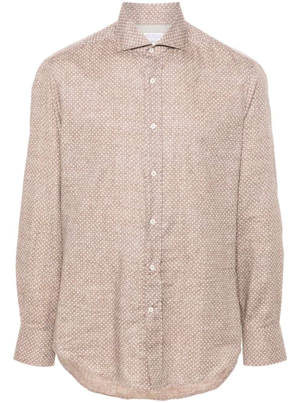 geometric-print cotton shirt - 1