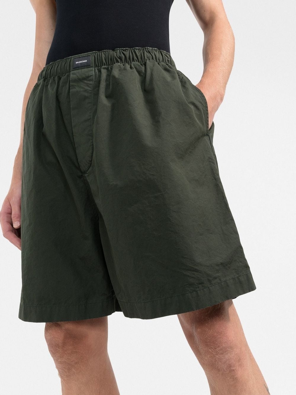 logo-patch elasticated-waistband shorts - 2