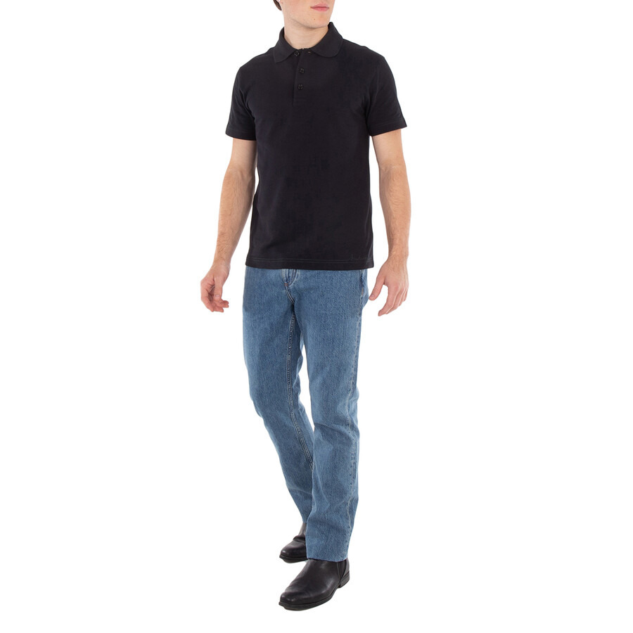 Burberry Logo Embroidered Straight Hem Cotton Polo Shirt - 6