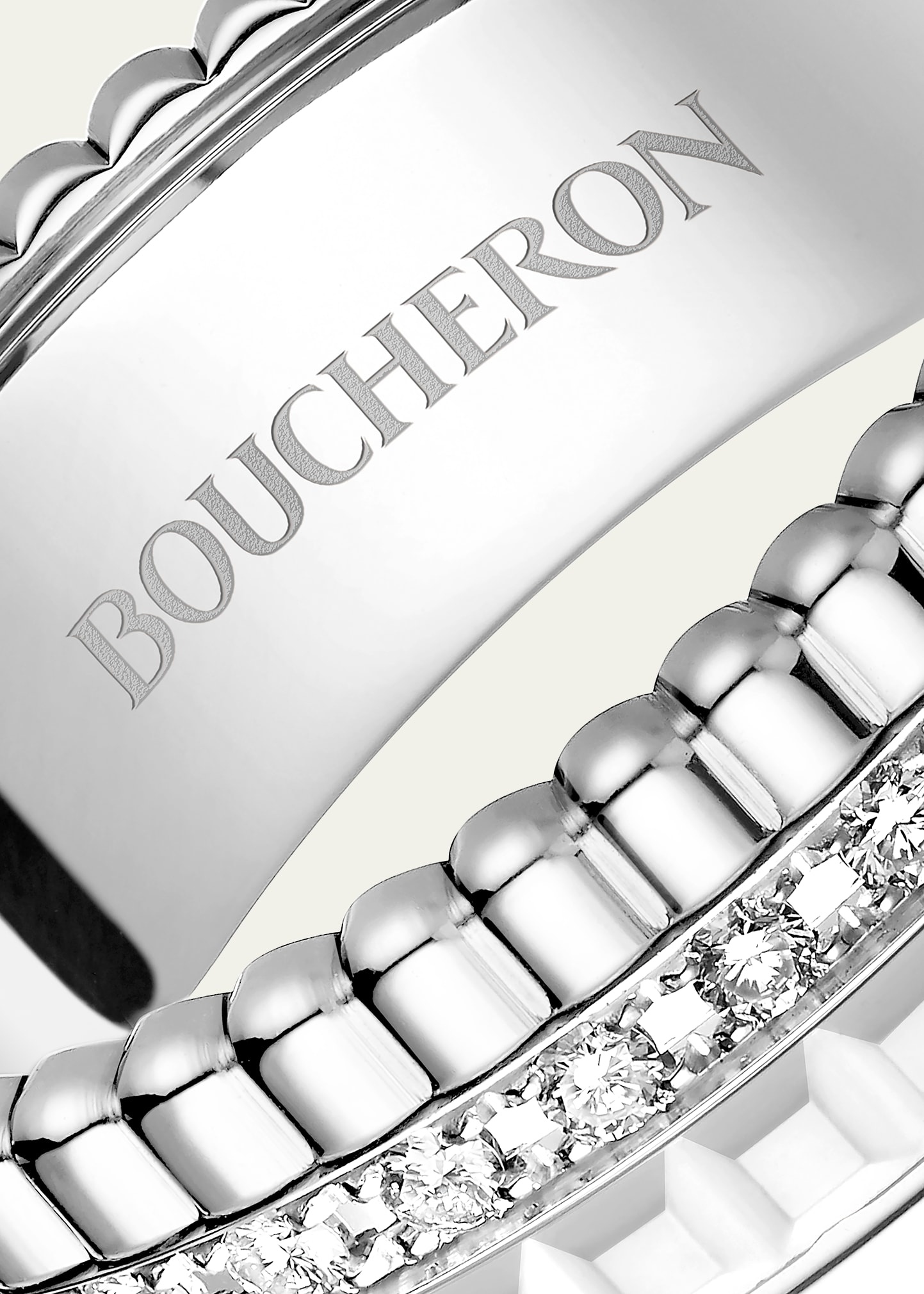 18K White Gold Quatre Double White Edition Small Ring - 3
