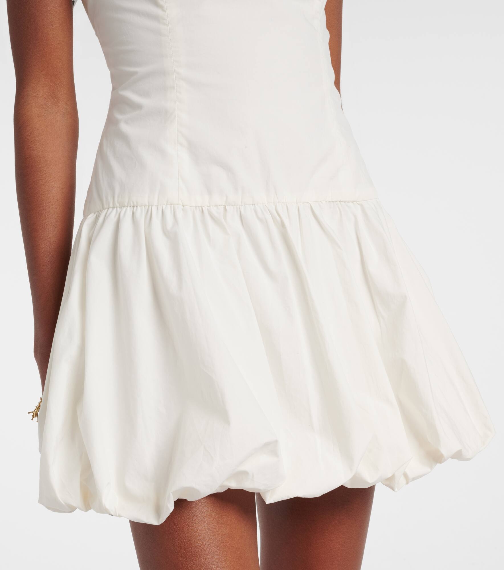 Gathered cotton poplin minidress - 5