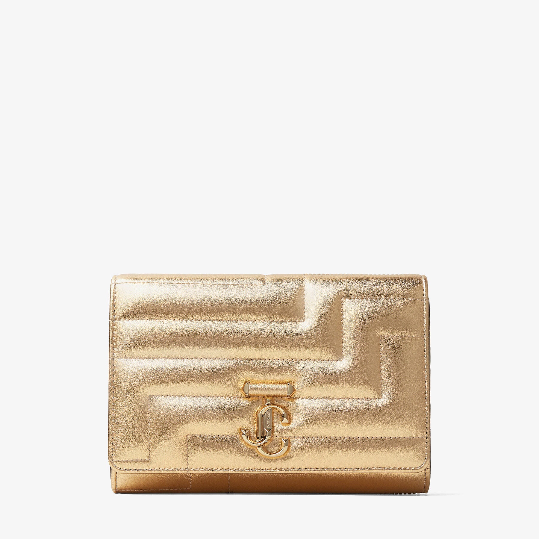 Varenne Avenue Clutch
Gold Avenue Metallic Nappa Leather Clutch Bag with Light Gold JC Emblem - 1