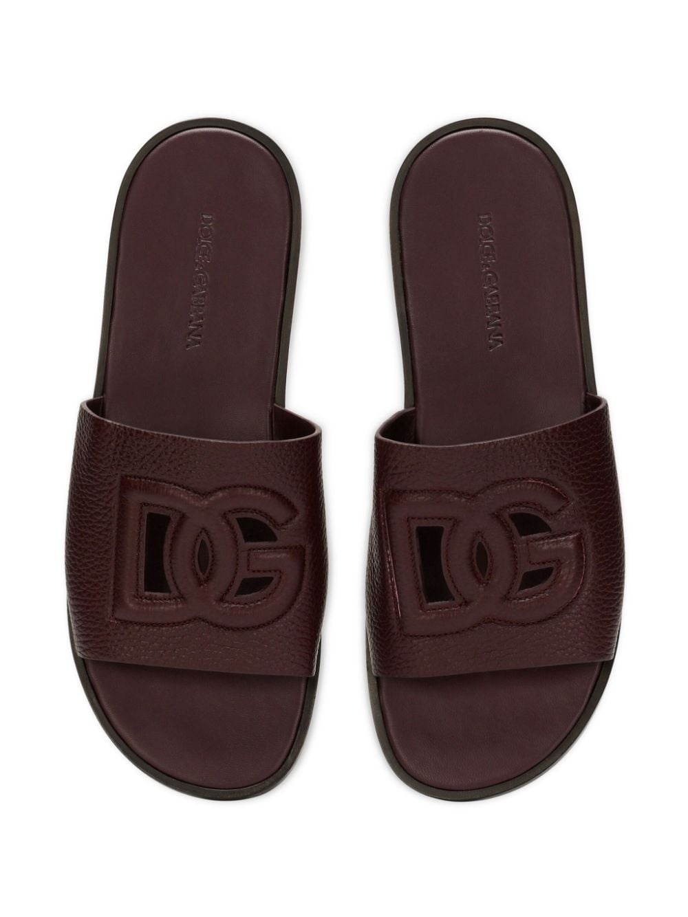 logo-embellished deerskin slides - 4