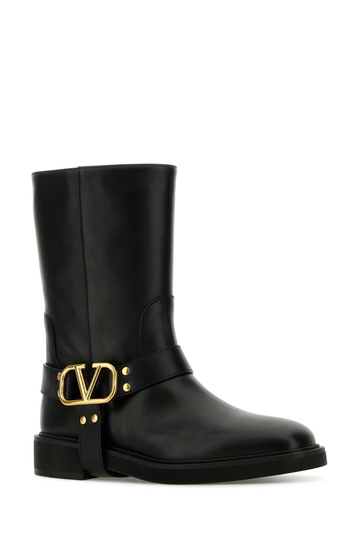 Valentino Garavani Women Black Leather Boots - 2
