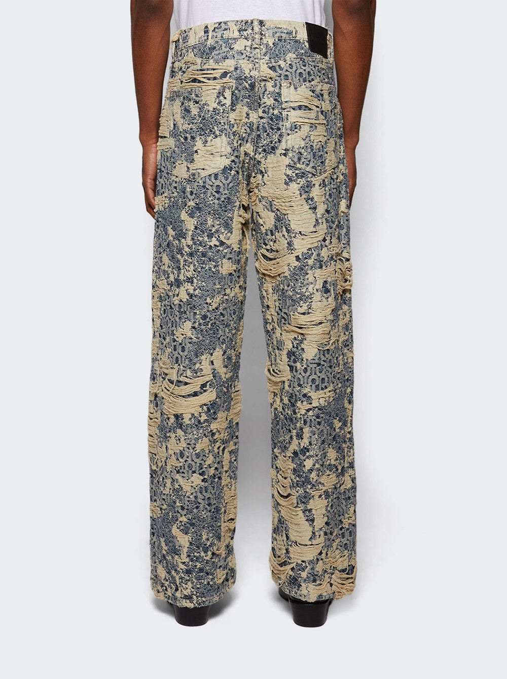 1981 Denim Distressed Monogram Jeans 863 Mid Blue - 4