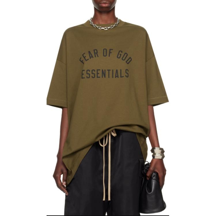 Fear of God Essentials Jersey Crewneck Tee 'Olive' 125BT244194F - 3