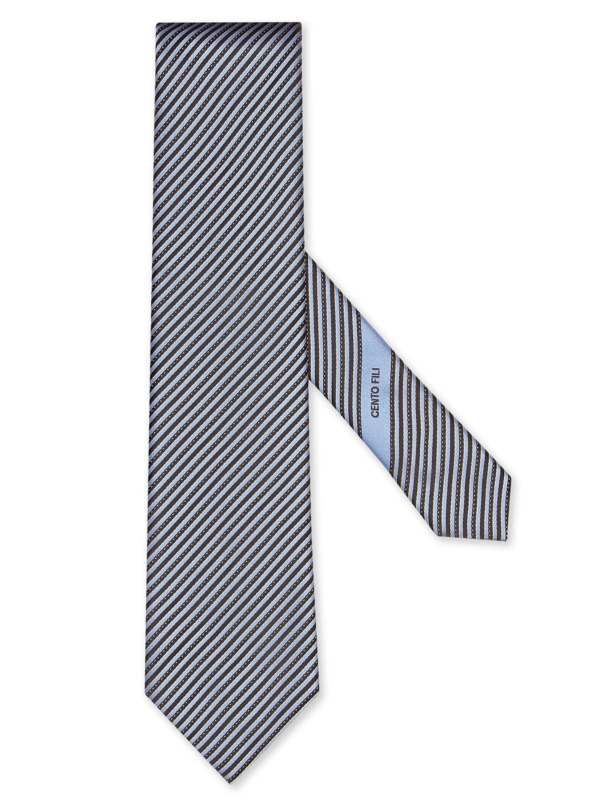 Men's Cento Fili Silk Tie - Light Blue - 1