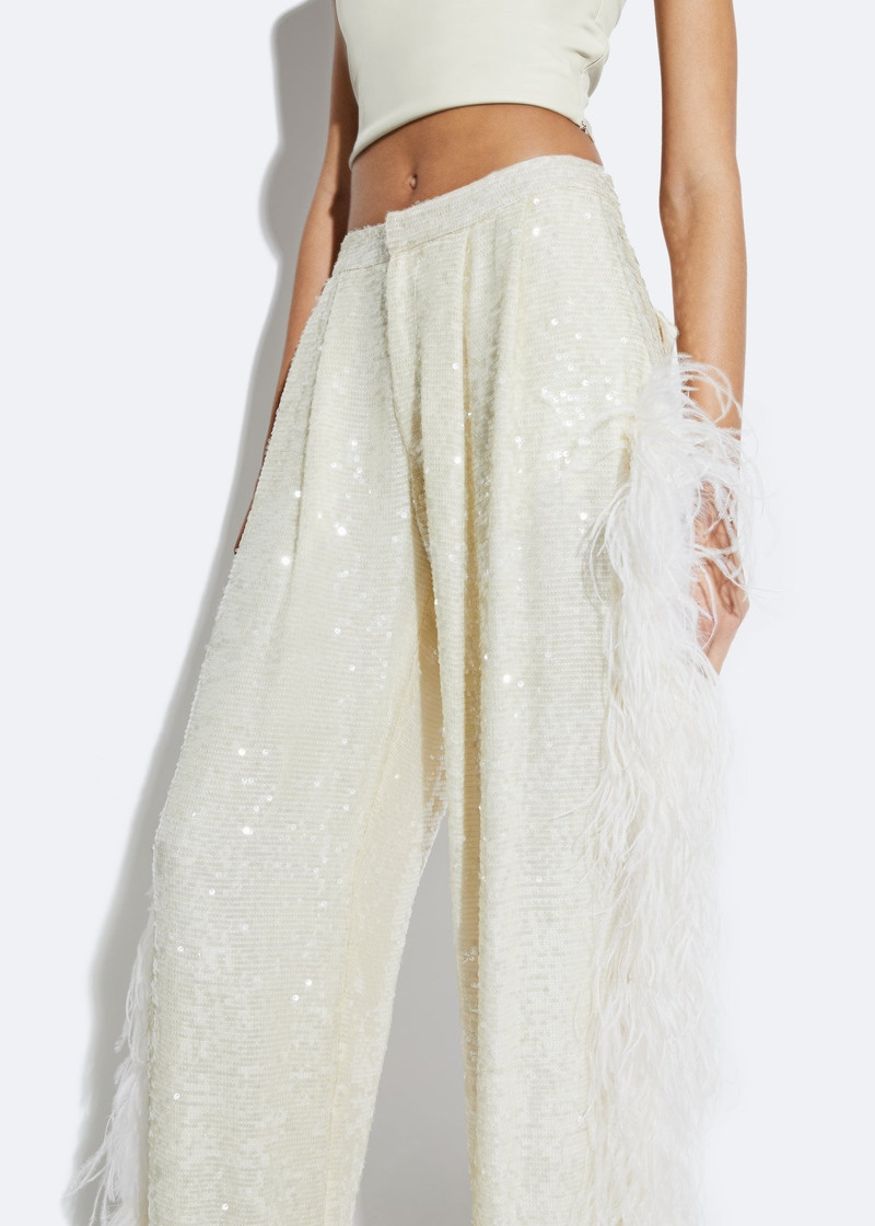 Sequin Trouser With Feathers 4