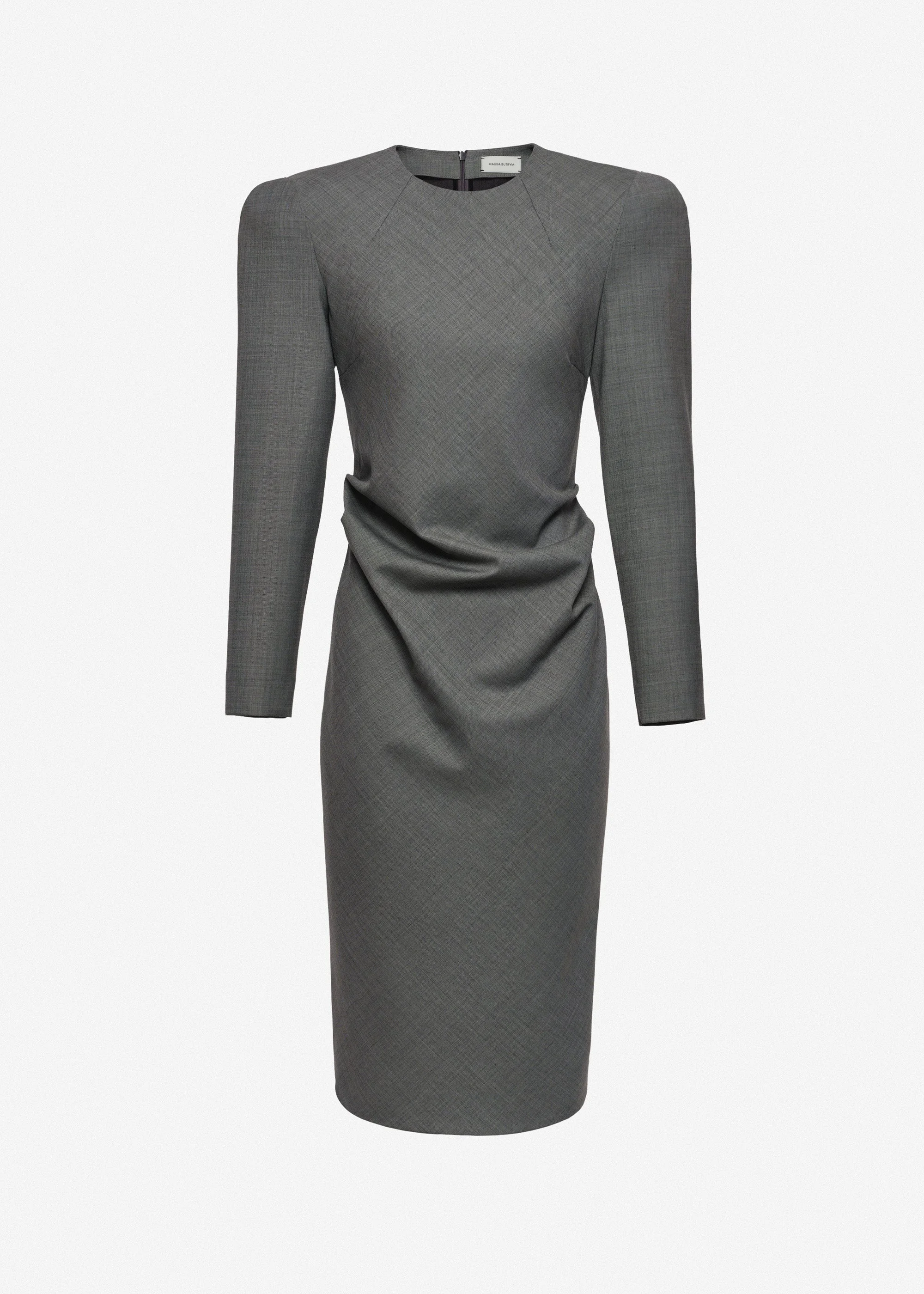 Fitted dress with back tie detail in grey - 1
