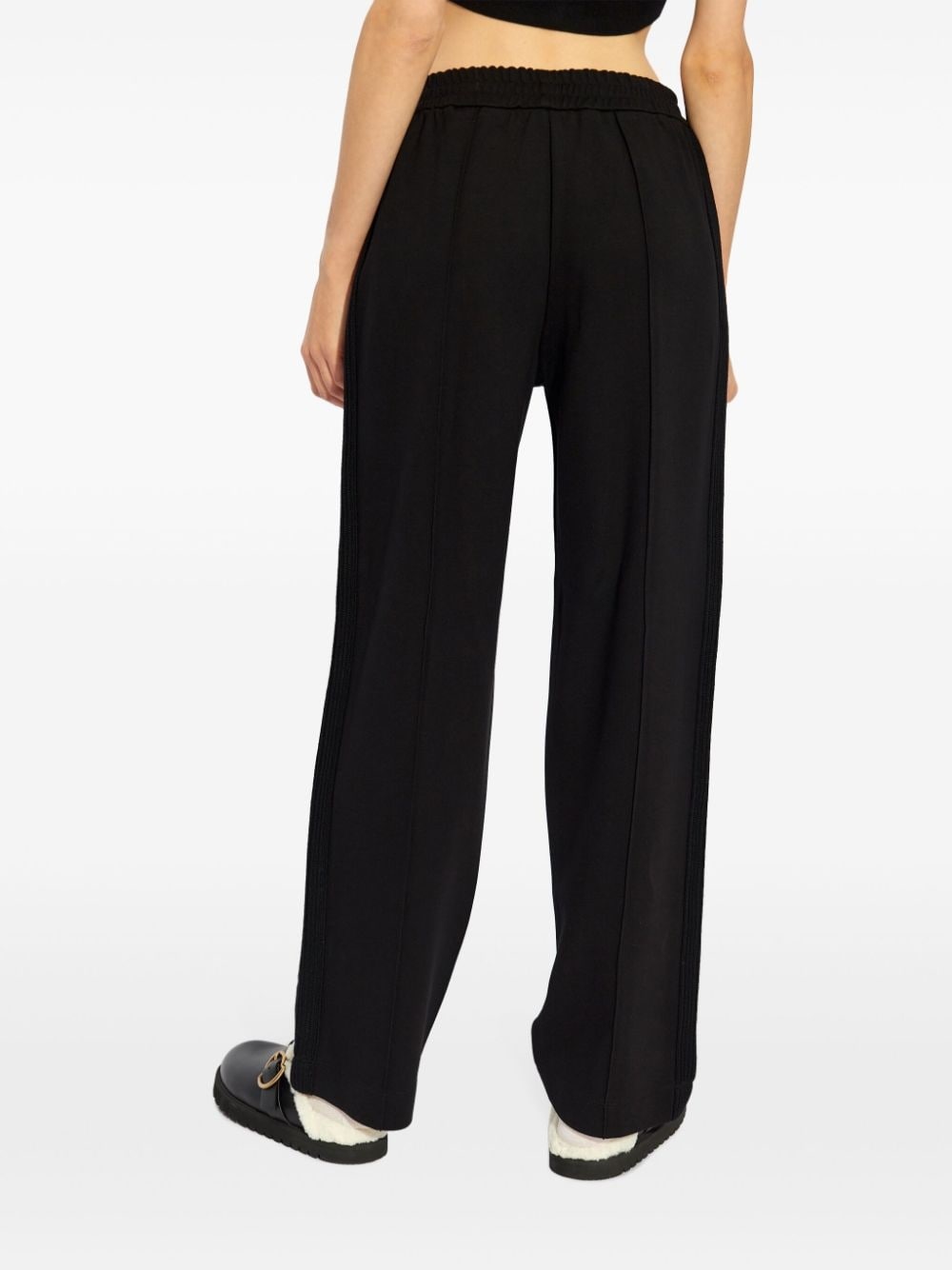 logo-patch virgin wool track pants - 4