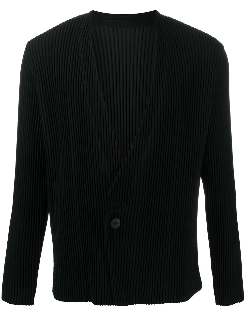 ribbed v-neck jacket - 1