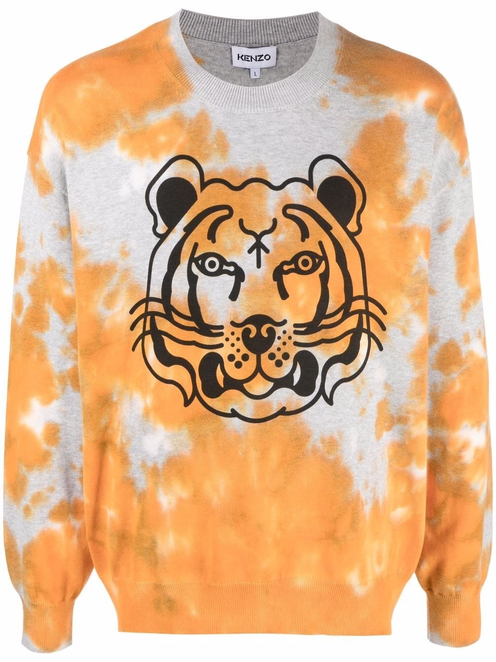 tiger print tie-dye sweatshirt - 1