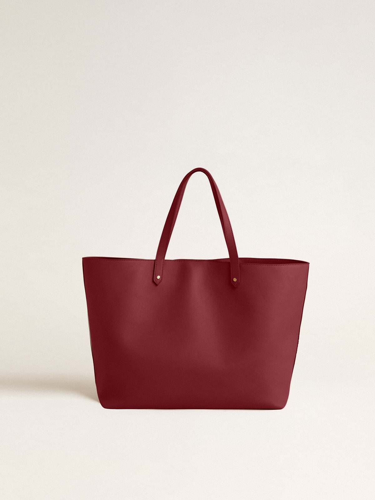 Burgundy Pasadena Bag in smooth leather with gold logo - 3