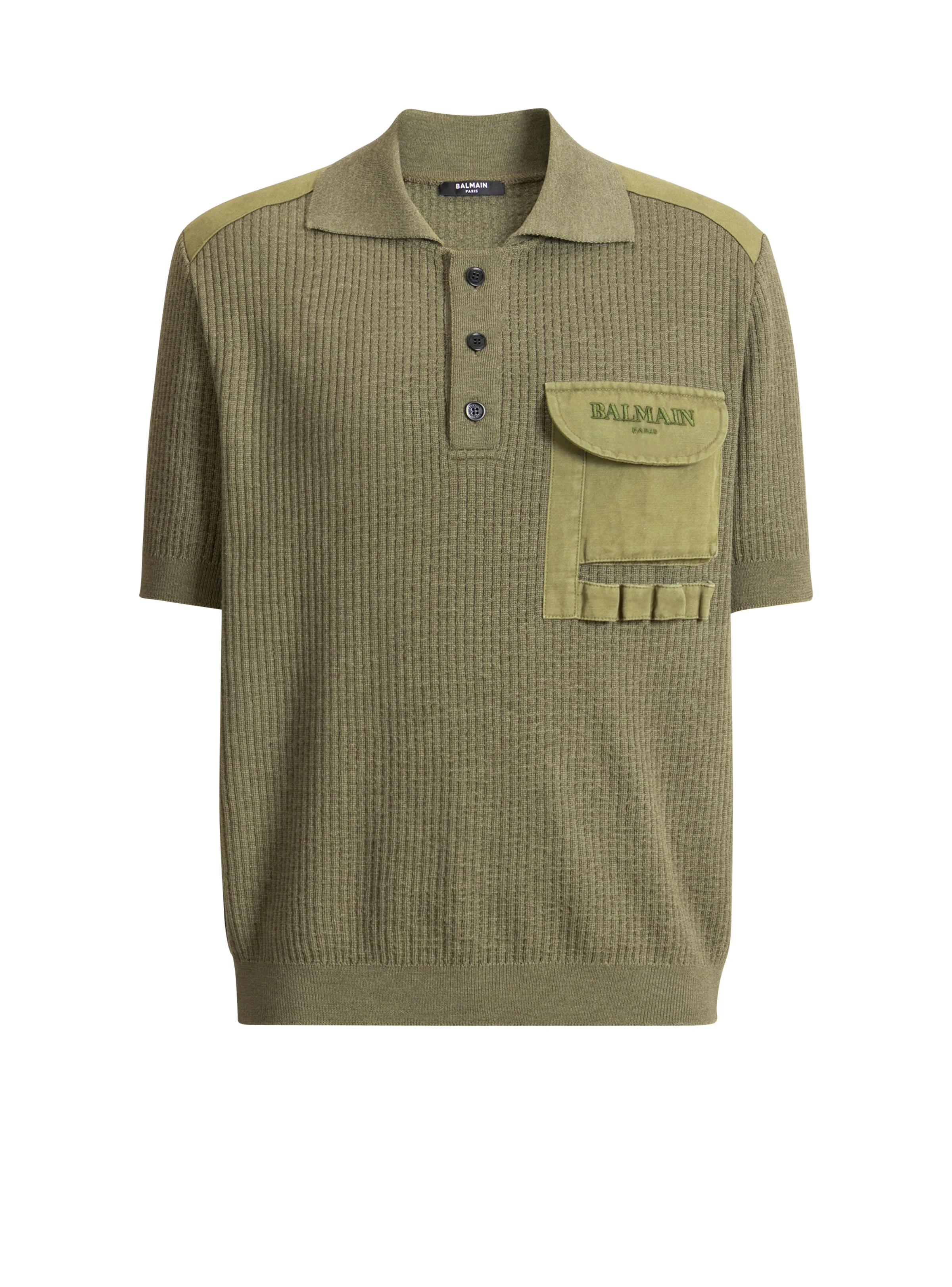 Balmain Vintage Utility ribbed knit polo - 1