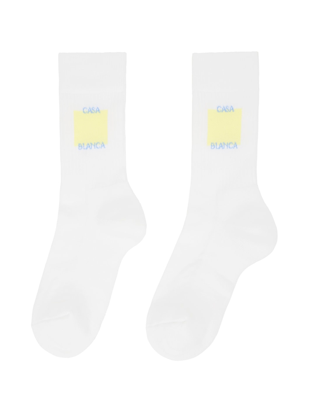White & Yellow Casa Logo Socks - 2
