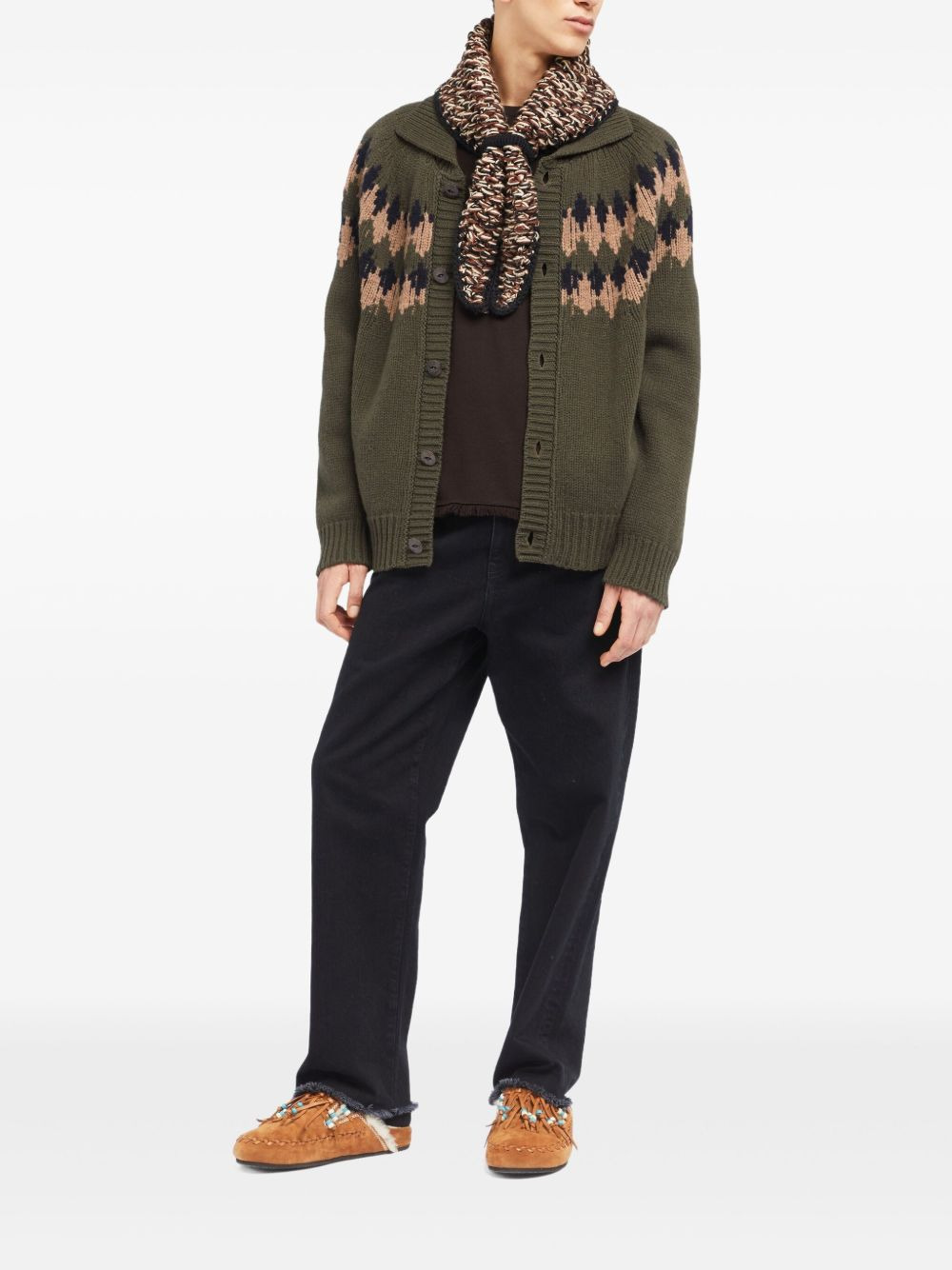 Fairisle pattern wool cardigan - 3