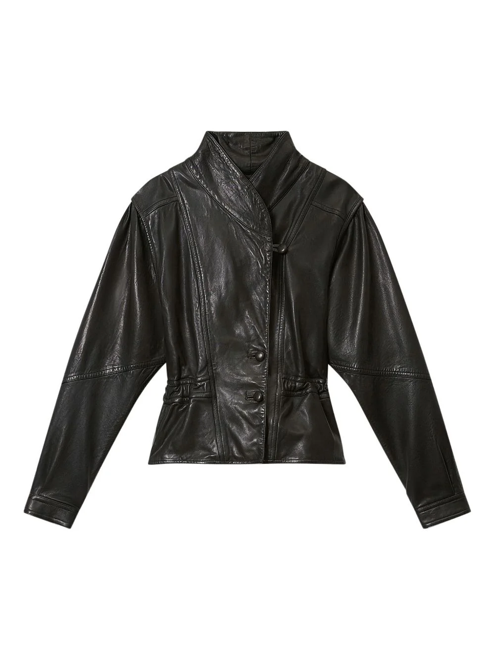 Tressy buttoned leather jacket - 1