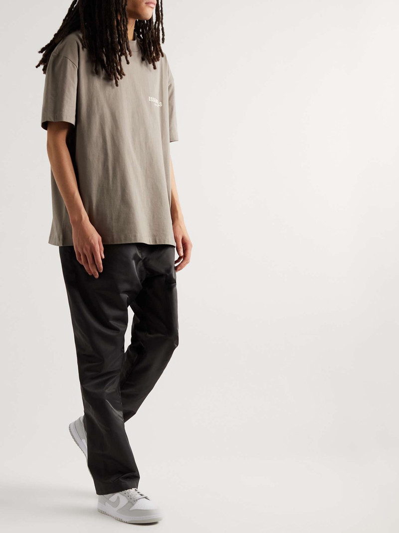 ESSENTIALS Logo-Flocked Cotton-Jersey T-Shirt outlook