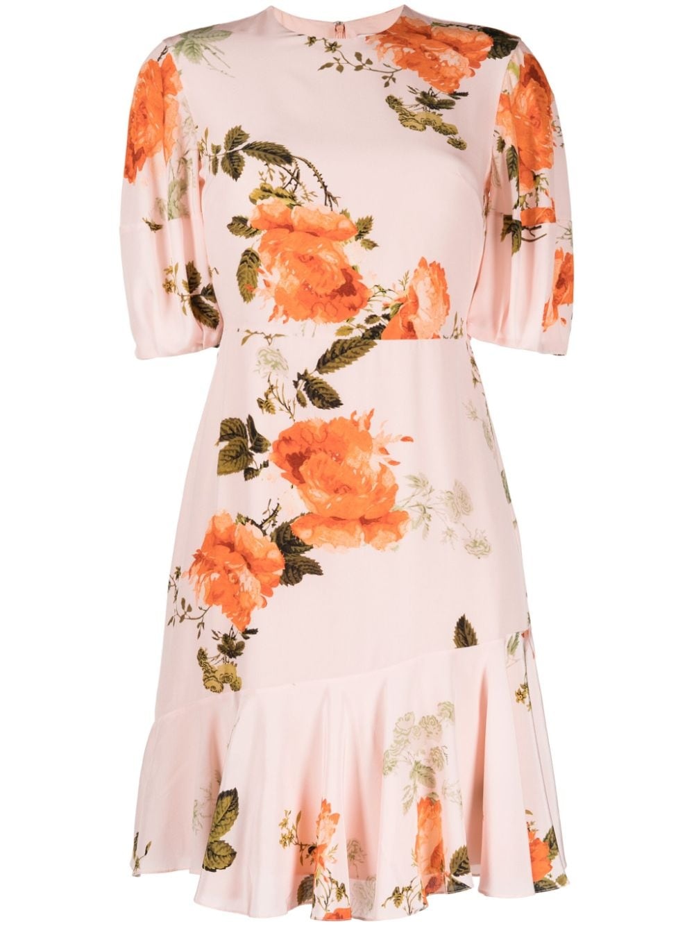 floral-print silk minidress - 1