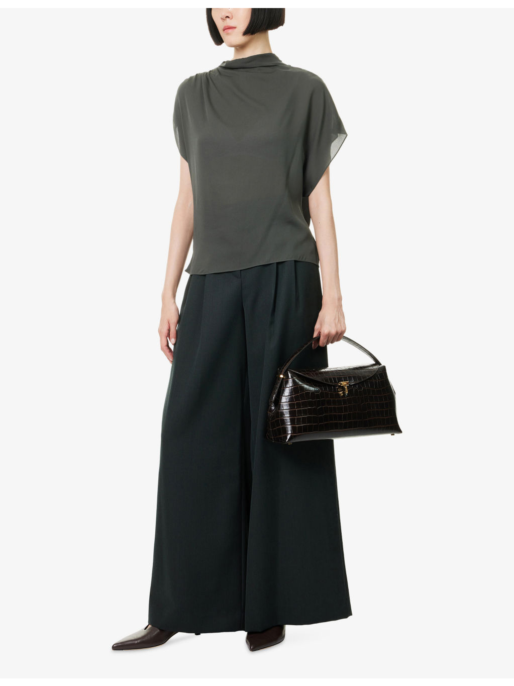 Wish You Would Ruched Stretch-Silk Top - 2