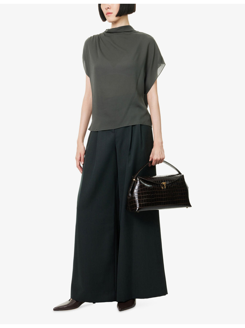 TWP Wish You Would Ruched Stretch-Silk Top outlook