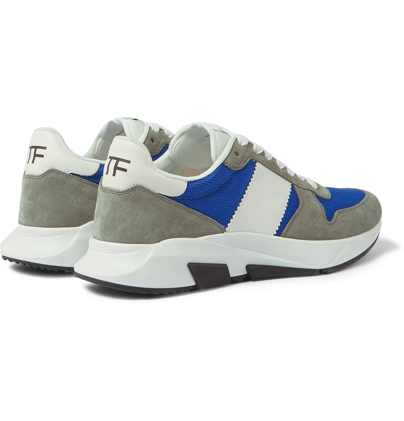 Jagga Leather-Trimmed Suede and Mesh Sneakers - 11