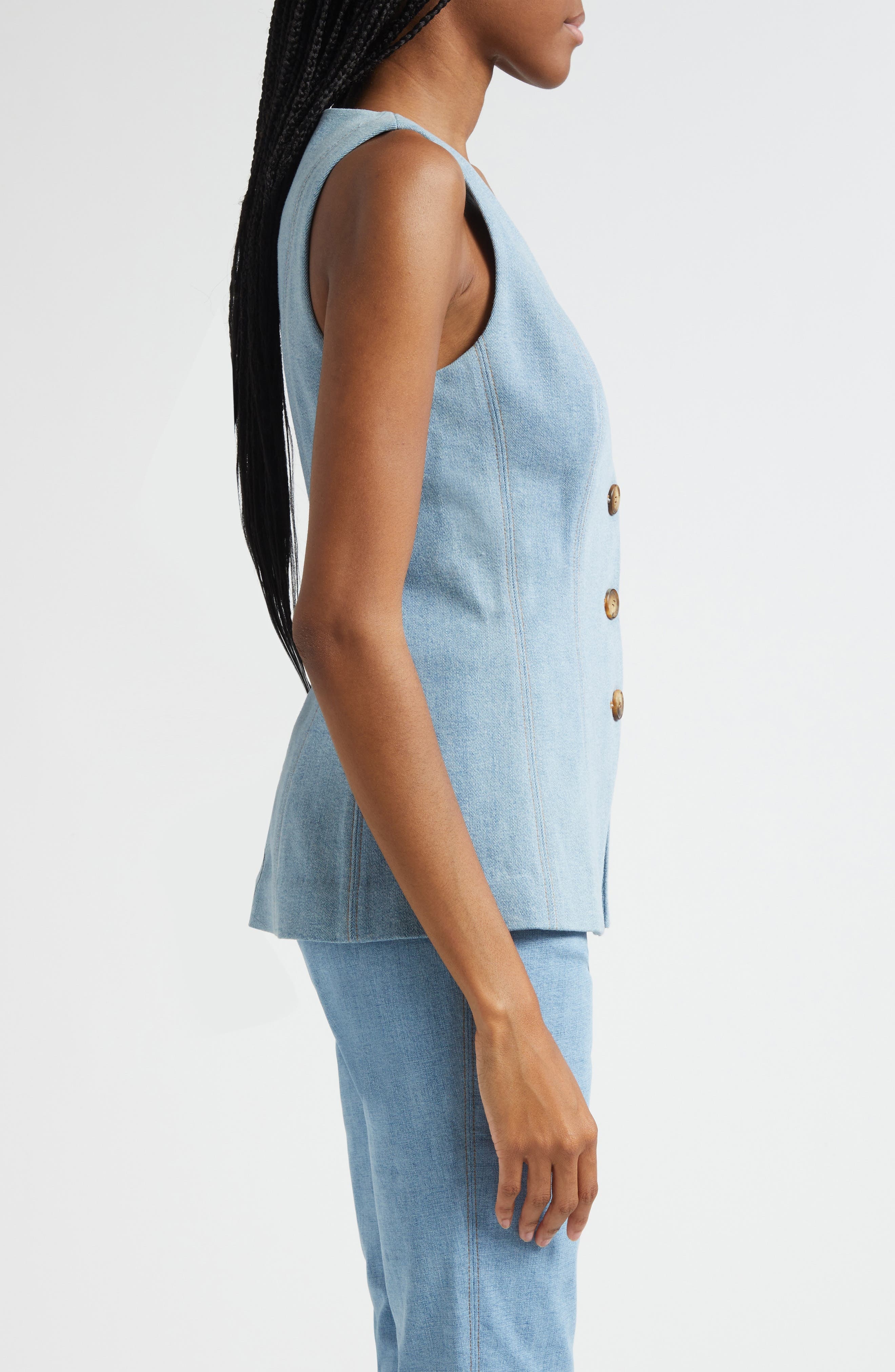 Veronica Beard Avalina Denim Vest in Blue Mirage at Nordstrom - 4