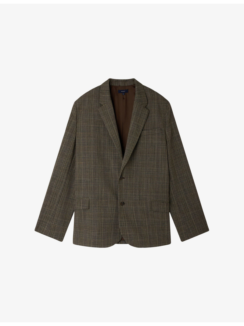 Hermosa Checked Wool-Blend Blazer 1