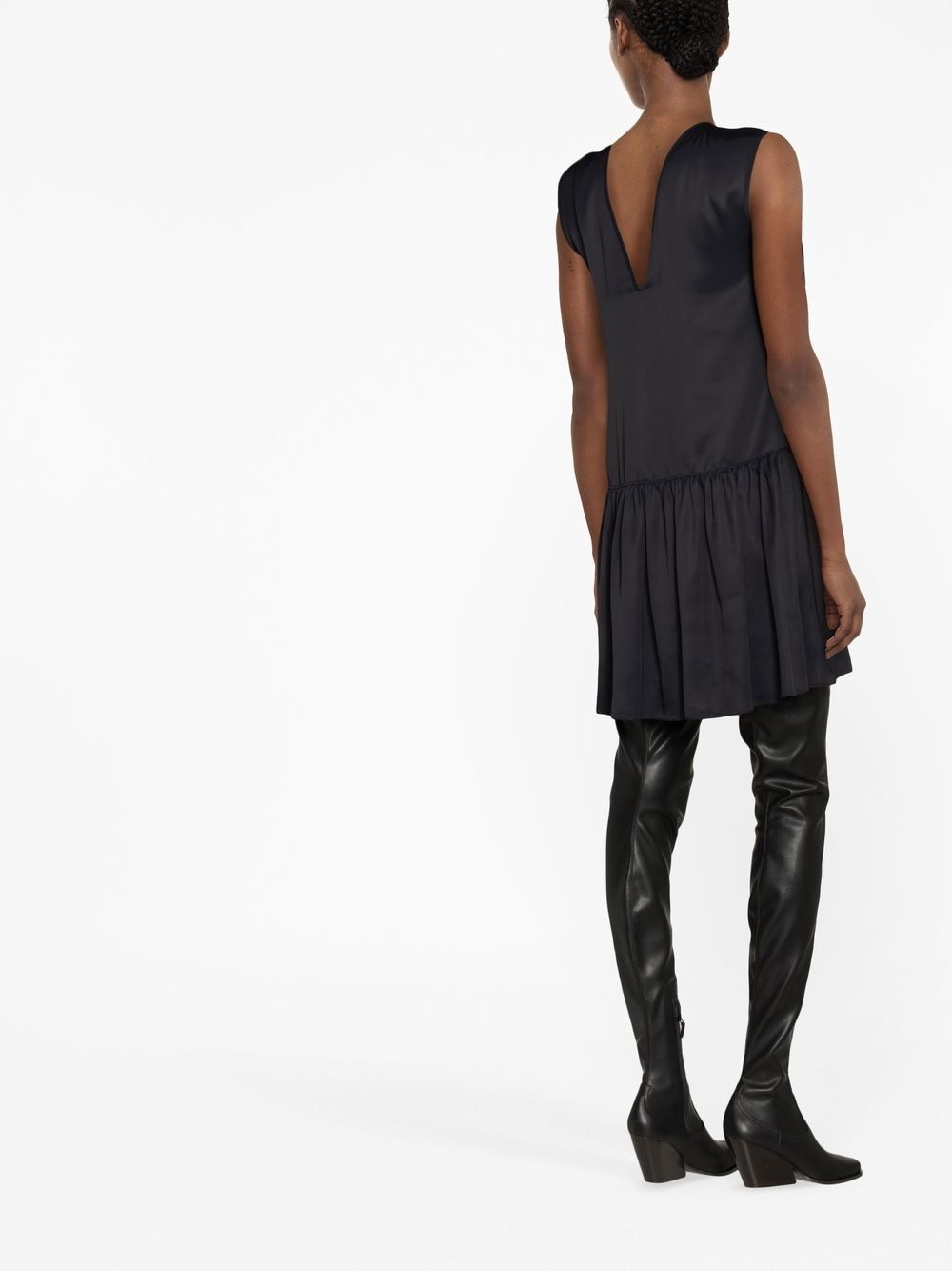 round-neck sleeveless minidress - 4