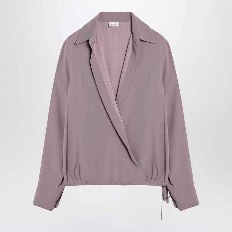 Dries Van Noten Pink Viscose Blend Drawstring Shirt Women - 1