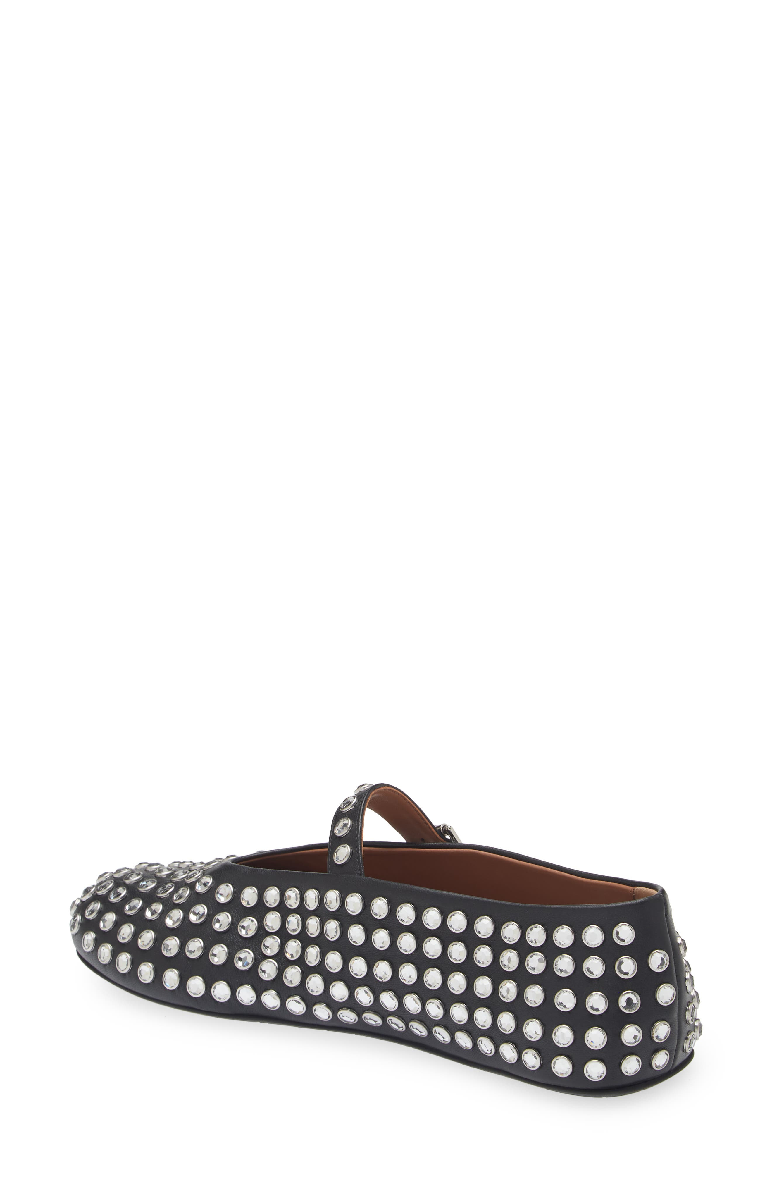 Alaïa Rhinestone Ballet Flat in Noir-999 at Nordstrom - 2
