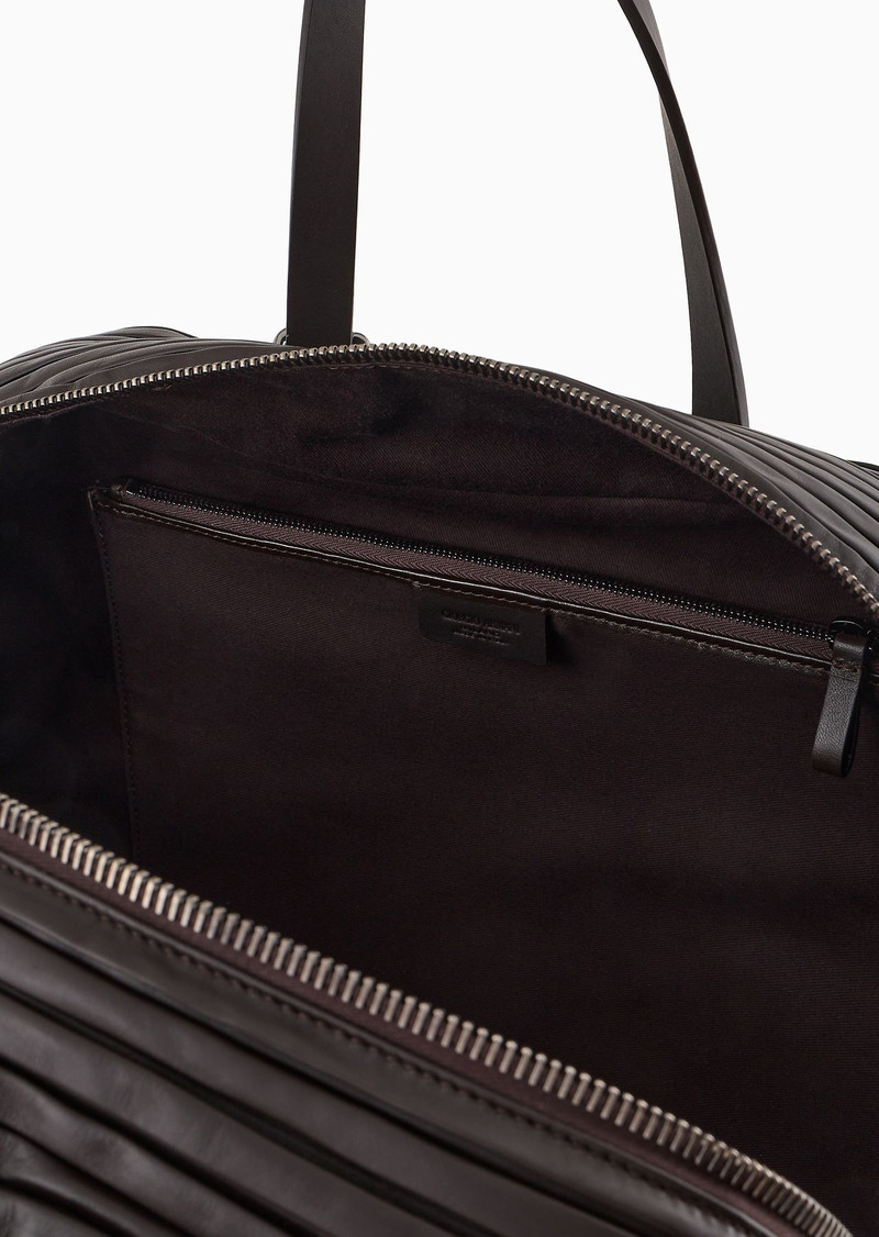 Pleated nappa-leather duffel bag 4