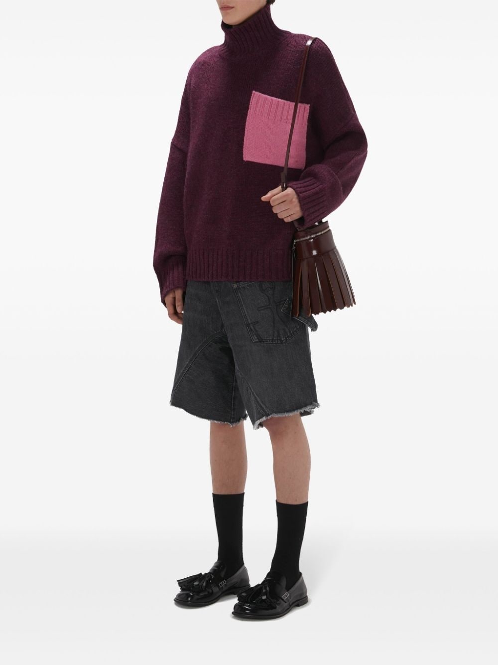 high-neck drop-shoulder jumper - 2