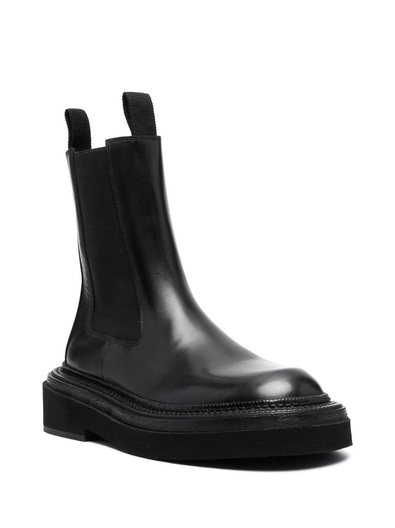 chunky leather boots - 4