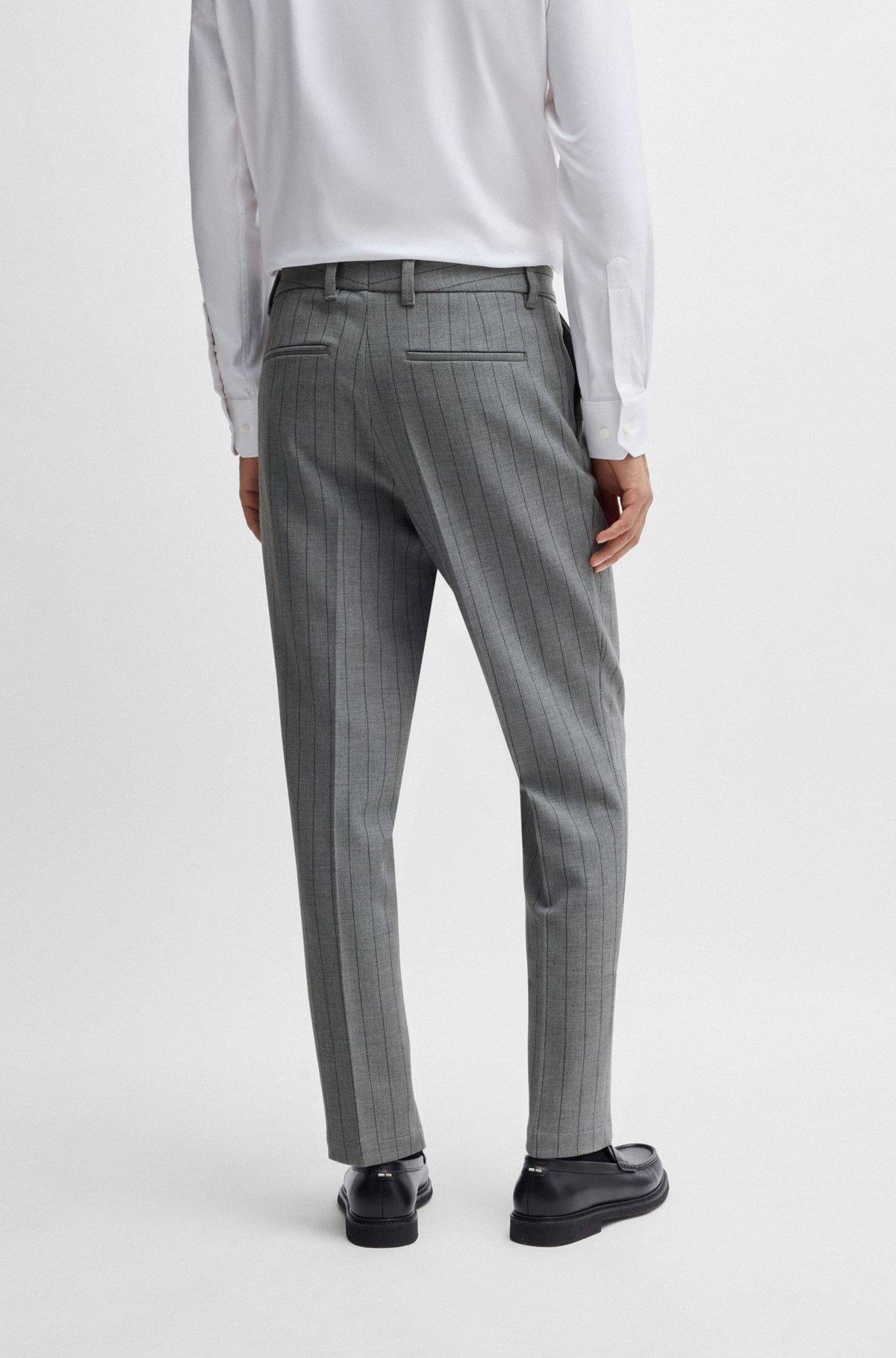 SLIM-FIT TROUSERS IN PINSTRIPE STRETCH FABRIC - 4
