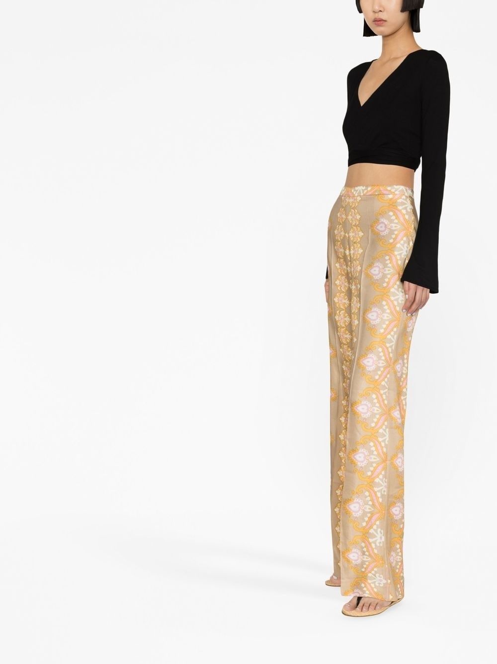 paisley-print flared trousers - 3